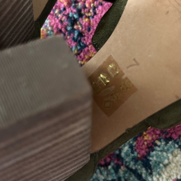 Madewell | Women’s green suede Alena stacked heel open toe ankle strap shoe sz 7 - Picture 5 of 14